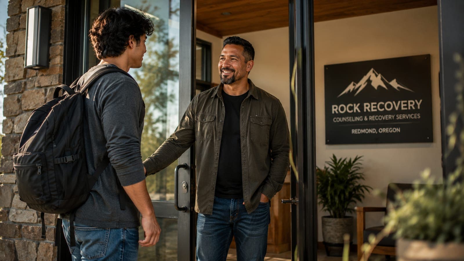 A warm welcome on the first day of treatment at Rock Recovery in Redmond, Oregon